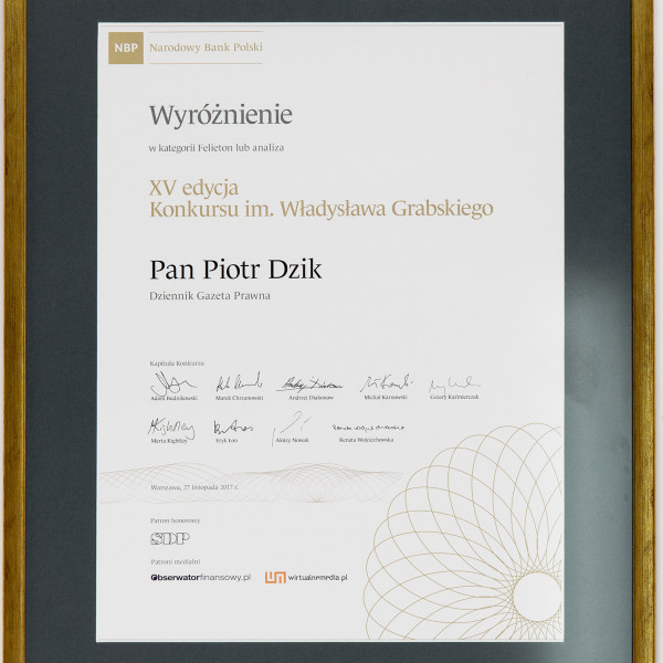 Wykładowca ASP nagrodzony w w XV edycji konkursu Narodowego Banku Polskiego
