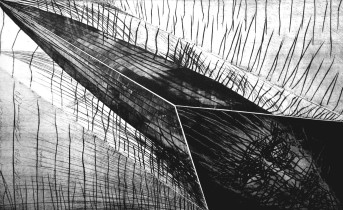 Metafizyczna przestrzeń maski, suchoryt, 60x100cm,1990