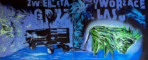 Zwierzęta wywożące gruz z lasu