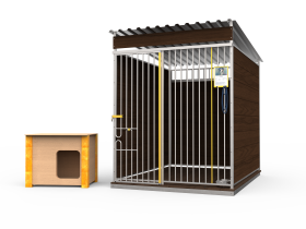 Projekt boksu i budy dla schroniska uwzględniający recykling.