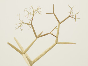 Fraktal (małe drzewo) - detal, 2015, drewno,  220 x 120 x 50 cm