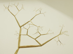 Fraktal (małe drzewo) - detal, 2015, drewno,  220 x 120 x 50 cm