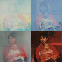 Z cyklu: "Optyka pamięci (Gosia i Sonia)", 2016, olej, płótno, 134 x 134 cm