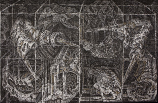 ,, Samotność'', rysunek, płyta MDF, 240x380cm, 2016 r.