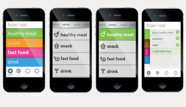 Koncepcje ekranu startowego aplikacji do notowania posiłków