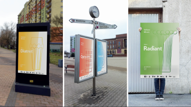 Projekt tożsamości wizualnej element&oacute;w kampanii informacyjno-edukacyjnej przybliżającej tradycję wytwarzania szkła w Dąbrowie G&oacute;rniczej, Michał&nbsp;Pasierb, 2023