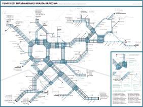 Schemat sieci tramwajowej Krakowa, Paulina Dudziak, 2014/2015