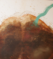 Bogna Bartkowiak (III rok/GW), Mikro, tusz, olej na_płótnie, 110 x 100 cm, 2020