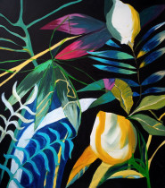 Julia Nowakowska (V rok/GW), Dżungla 2, olej na płótnie, 120 x 60 cm_2020
