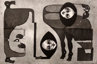 5 Natalia Kleszczewska, Bez tytułu, akwatinta, akwaforta, sucha igła, 32x50 cm, 2018 r