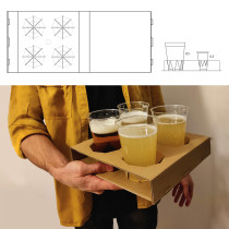 Taca. Projekt kartonowego separatora na elementy spożywcze.