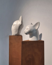 'Totemy" (akryl, stal) - Galeria Sztuki Współczesnej BWA, Katowice 2022.