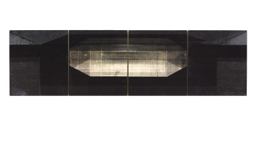 Marta Pogorzelec, Sarkofagi XIII, druk cyfrowy, sitodruk, druk UV, 4 moduły (49 x 44 cm), 2011