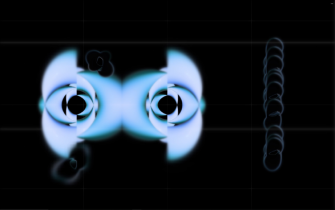 Particles of Sound II - klatka z video-hologramu zaprojektowanego dla Filharmonii Krakowskiej