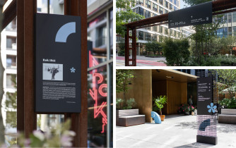 Nośniki przestrzenne dla systemu informacji wizualnej Browar&oacute;w Warszawskich (praca zespołowa: Blank Studio)