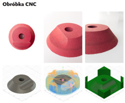 Symulacja i model uzyskany metodą frezowania CNC