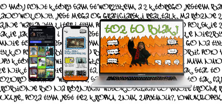 Jan Carton-Wrębel, temat pracy: Elementy systemu identyfikacji wizualnej dla rapera Biaka.