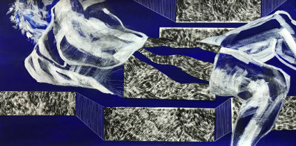 Siedząc na balkonie / Anna Brygider / 2022 / praca zakwalifikowana do wystawy Międzynarodowego Triennale Rysunku Studenckiego 2023